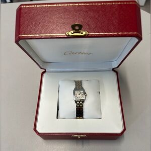 Cartier Santos Demoiselle Gold and Silver Watch